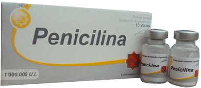 Cutie și flacoane cu penicilină injectabilă