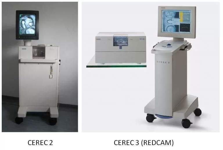 Comparație între unitatea CEREC 2 și unitatea CEREC 3 cu cameră de amprentare în spectru roșu