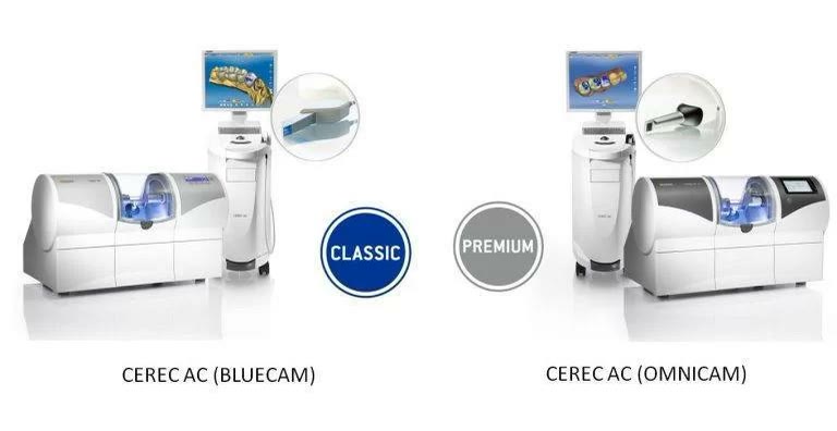 Cele două configurații CEREC AC: varianta cu cameră Bluecam și varianta cu cameră Omnicam